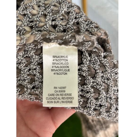 Simply Noelle Beige/Grey Knit Clasp Front Cardigan L/XL - Picture 8 of 10